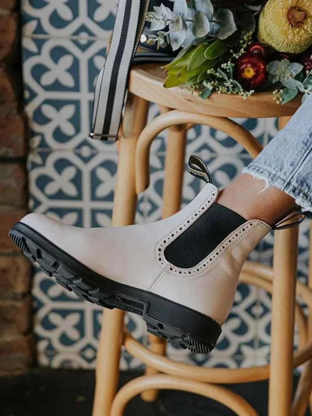 Blundstone Originals #2156 Women's High Top Boots US Size 7 Pearl Leather NEW - Picture 15 of 16